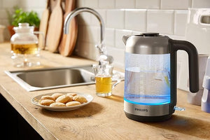 Philips Series 5000 Glass Kettle HD9339/81 1.7 L Blue Light Indicator