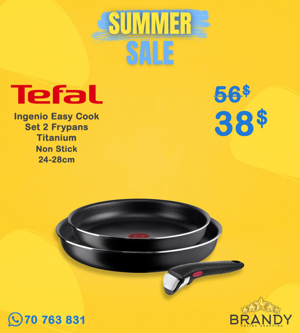 Tefal Ingenio Easy Cook & Clean Frypan Set 24 & 28 cm 3-Piece Black L1539143