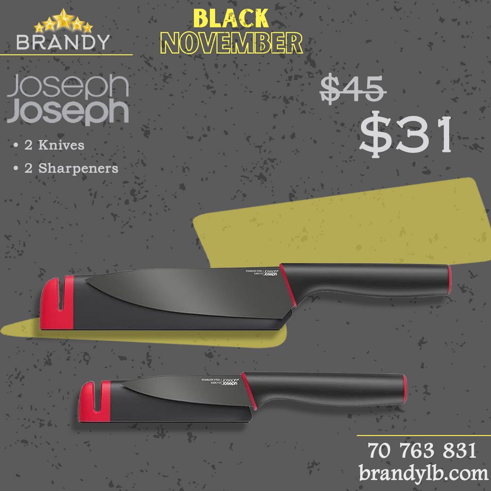 Slice&Sharpen Set 2 Knives & 2 Sharpeners