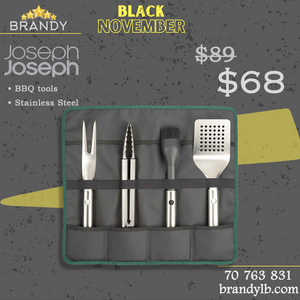 GrillOut Retractable BBQ Tool Set & Case