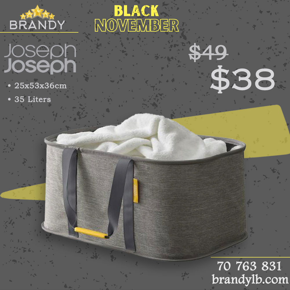 Hold-All Grey Collapsible 35L Laundry Basket