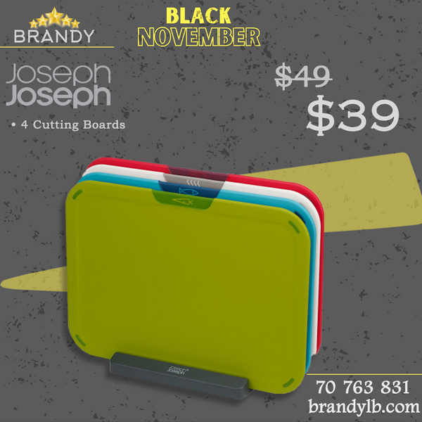 Duo 4-Piece Chopping Board Set with Stand