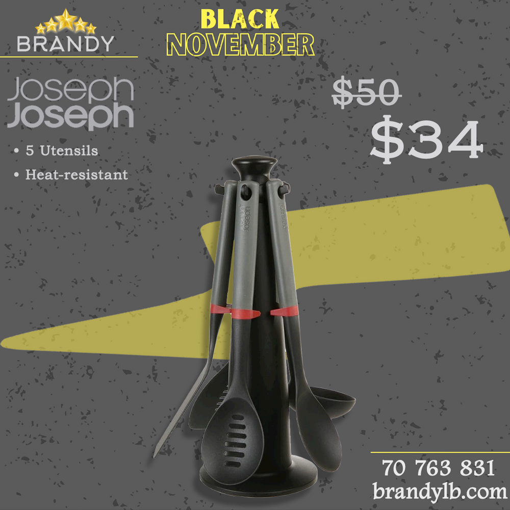 Duo Utensils Set With Stand - Heat Resistant Kitchen Tools