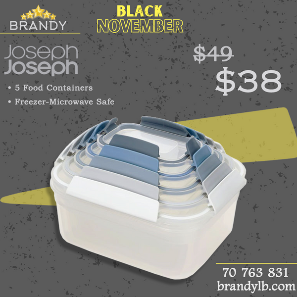 Nest Lock Set 5 Containers, Freezer & Microwave Safe