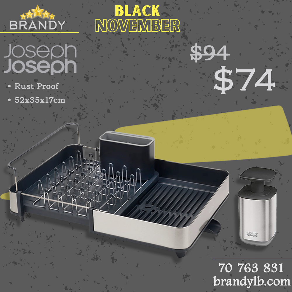 Expendable Stainless Steel Dish Rack with Soap Dispenser