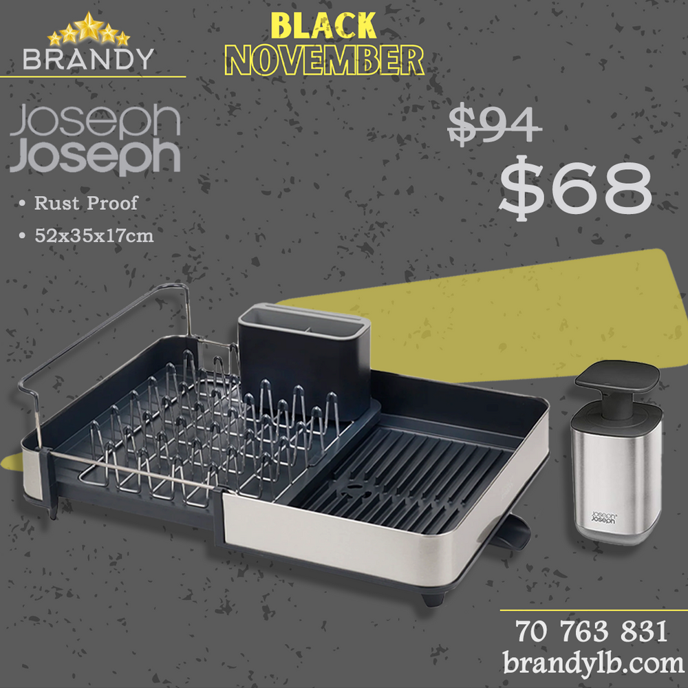 Expendable Stainless Steel Dish Rack with Soap Dispenser