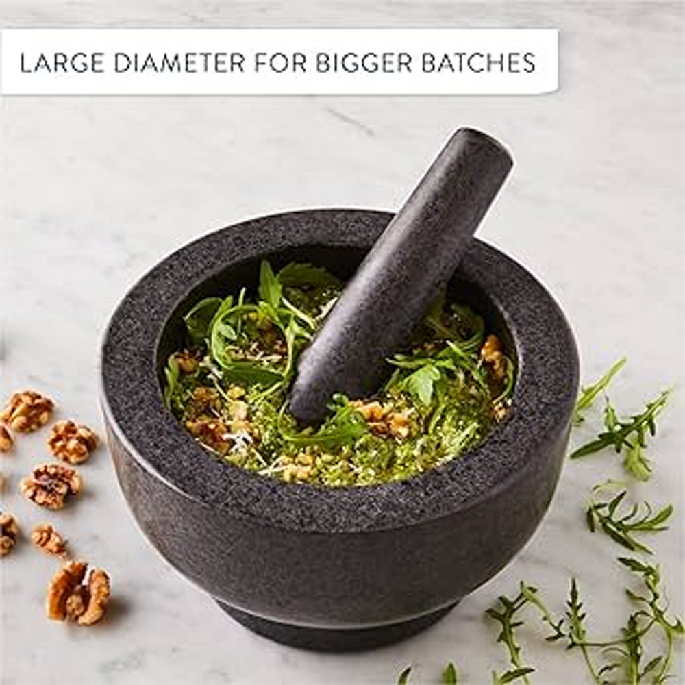 Stone Pestle & Mortar Granite Kitchen Grinder for Herbs and Spices 20cm