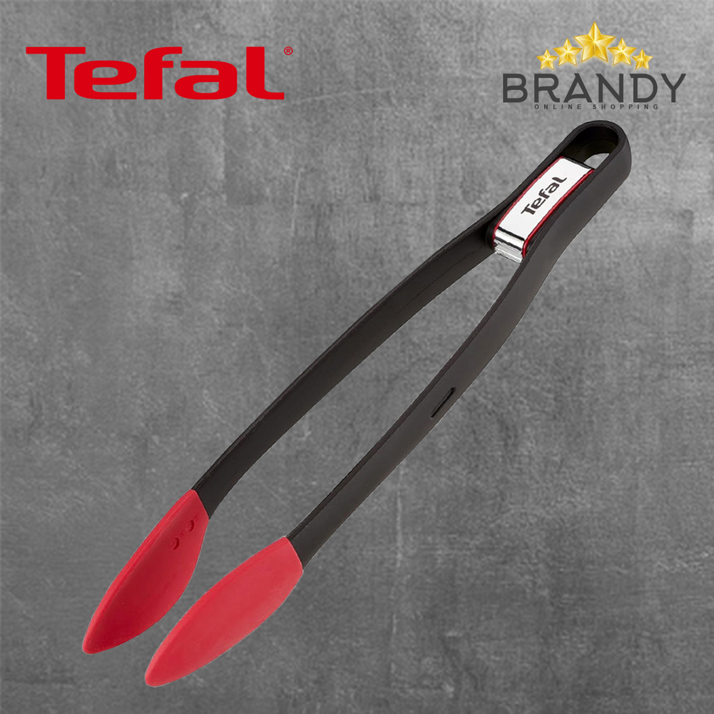 Tefal Ingenio Food Tongs K2060714 35.6 cm Platinum Silicone Head Black/Red