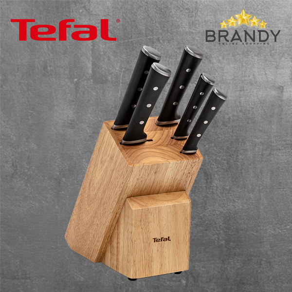 Tefal Ice Force Wood Knife Block with 5 Knives K232S574