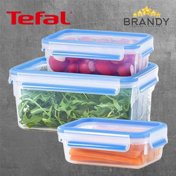 Tefal MasterSeal Fresh 3-Piece Food Containers 0.55/1.0/2.30 L Blue