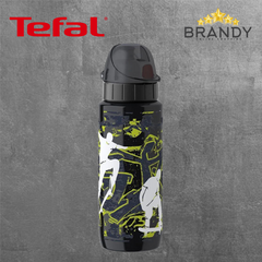 Tefal Drink2Go Skateboard Black Bottle 0,6L - Light Steel
