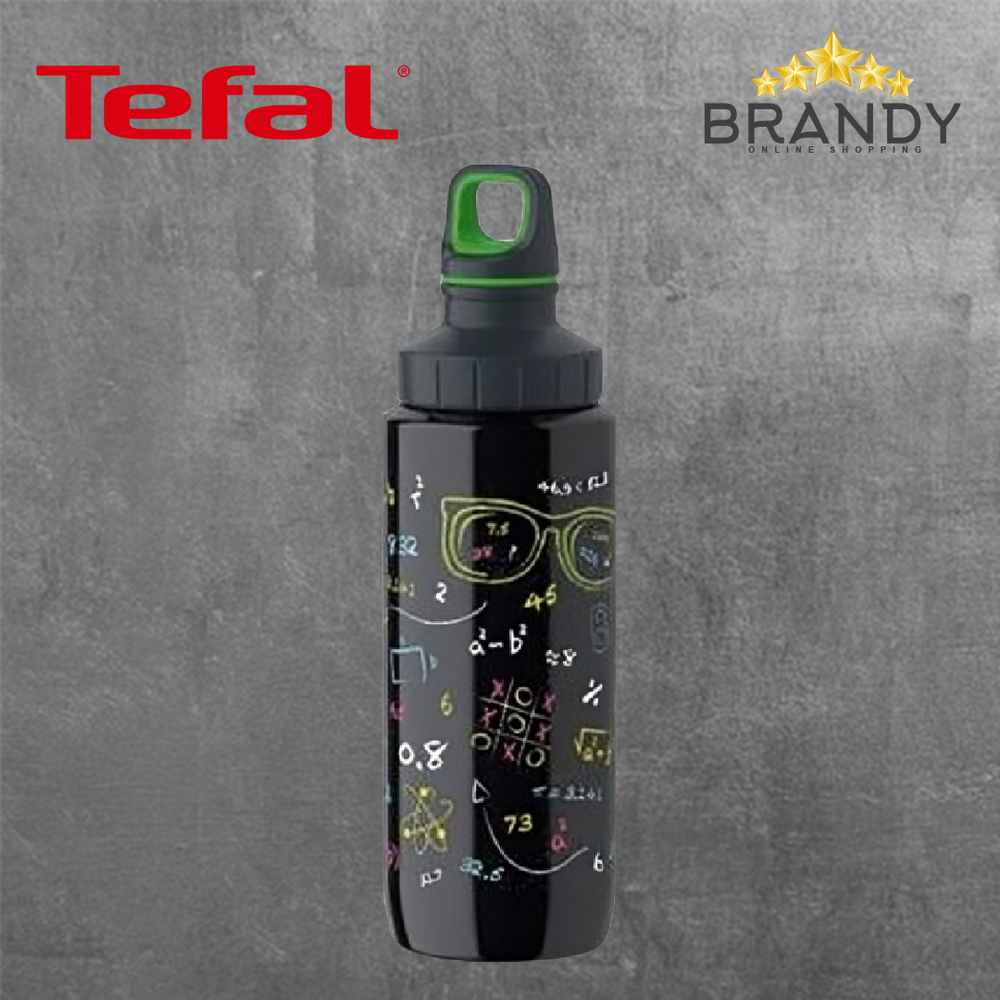Tefal Drink2Go Nerd Black Bottle 0,6L - Light Steel