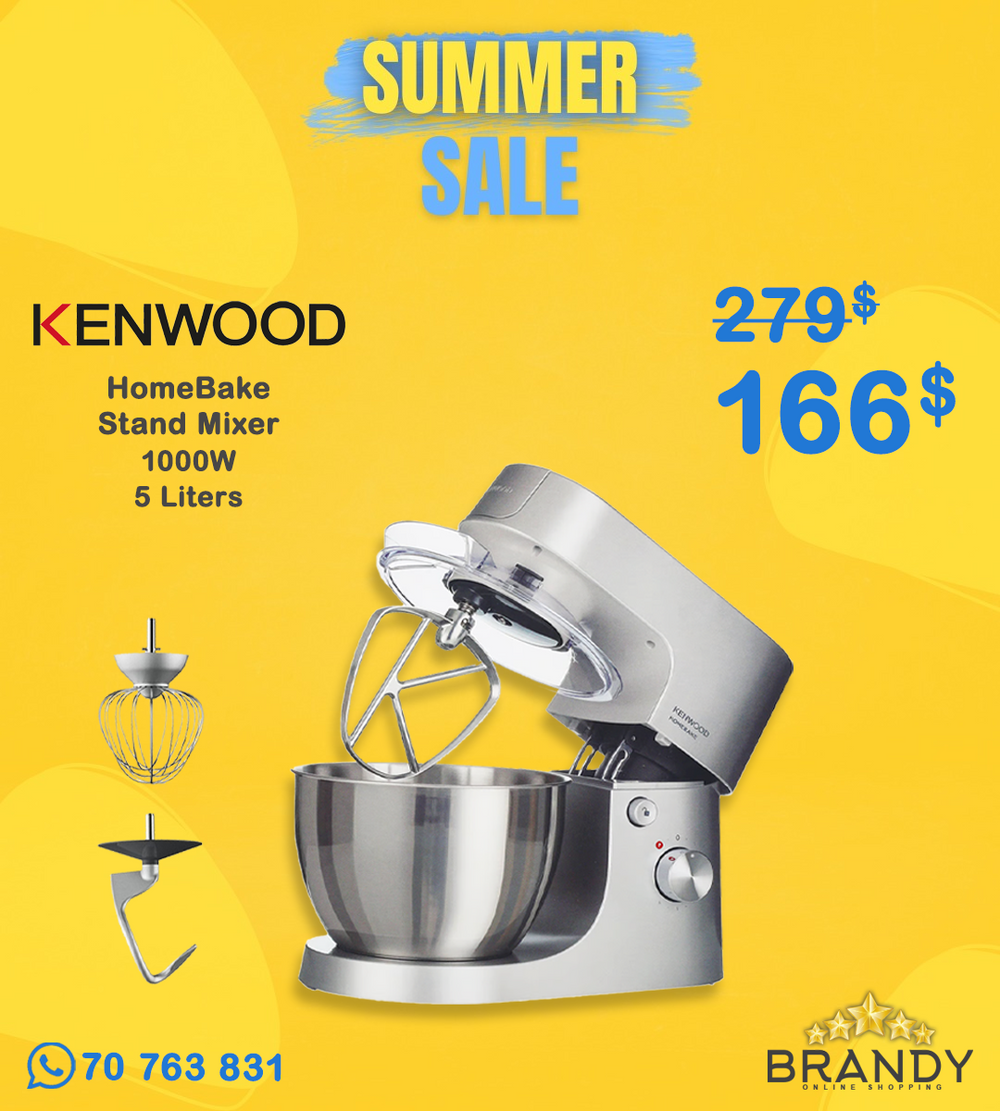 Kenwood KHH01.000SI HomeBake Stand Mixer 5L Stainless Steel 6-Speed