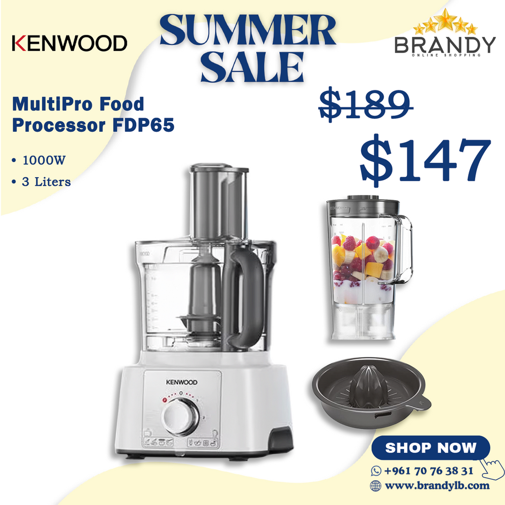 Food Processor FDP65.450WH 1000W with 3L Bowl & Blender
