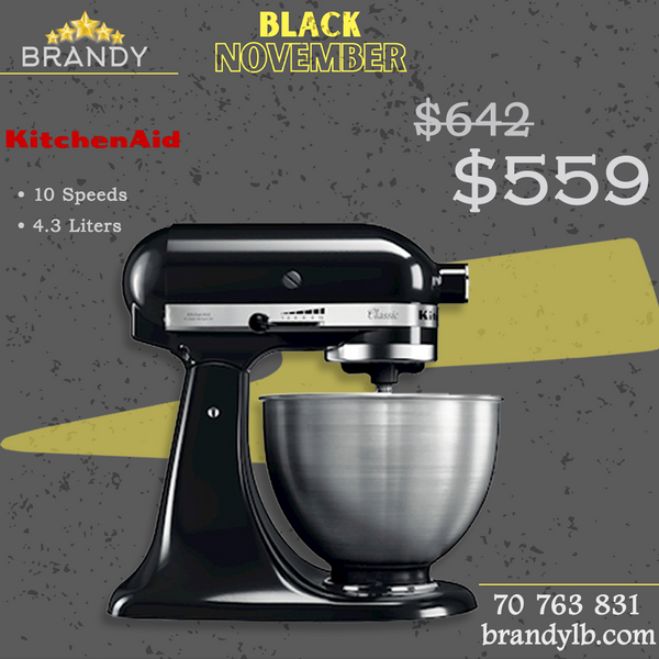Stand Mixer Classic 4.3L Black, 10 Speeds + Free Cook Book