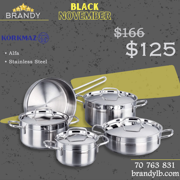 Alfa Cookware Set 5pcs Stainless Steel