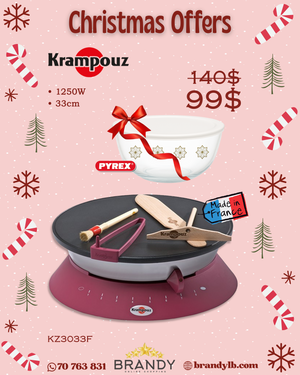 Diabolo Crepe Maker KZ3033F + Free Pyrex Mixing Bowl