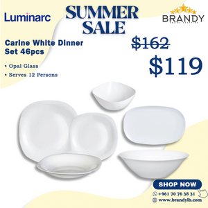 Carine White Dinner Set 46pcs