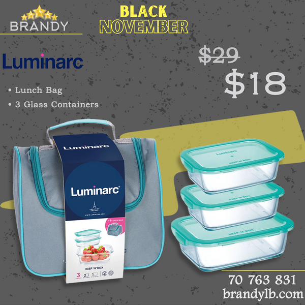 Lunch Bag Set 4pcs with Glass Containers