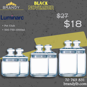 Pot Club Set 6 Jars Glass Food Containers Airtight Kitchen Storage