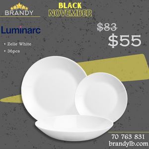 Zelie White Dinner Set 36pcs