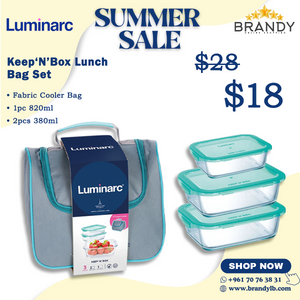 Lunch Bag Set 4pcs with Glass Containers