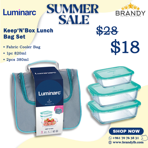 Lunch Bag Set 4pcs with Glass Containers