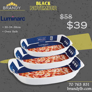 Smart Cuisine Set 3 Rectangular Roasters - Opal Glass