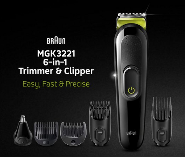 Braun MGK3221 6-in-1 Trimmer for Beard Hair Nose