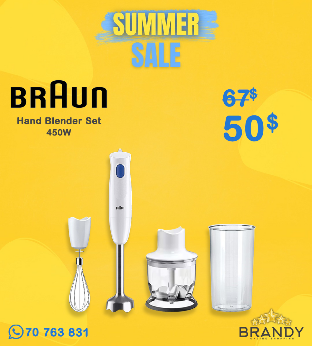 Braun MultiQuick 1 Hand Blender MQ10.202MWH 450W Metal Wand