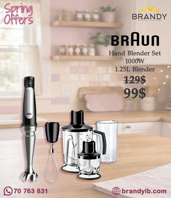 Braun MultiQuick 7 Hand Blender MQ7045X 1000W SmartSpeed ActiveBlade