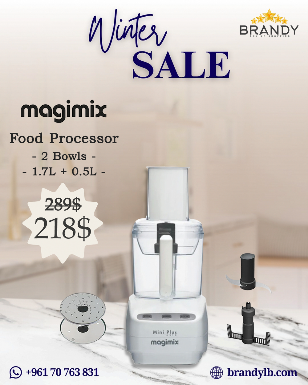 Magimix Le Mini Plus 1.7L Food Processor 400W
