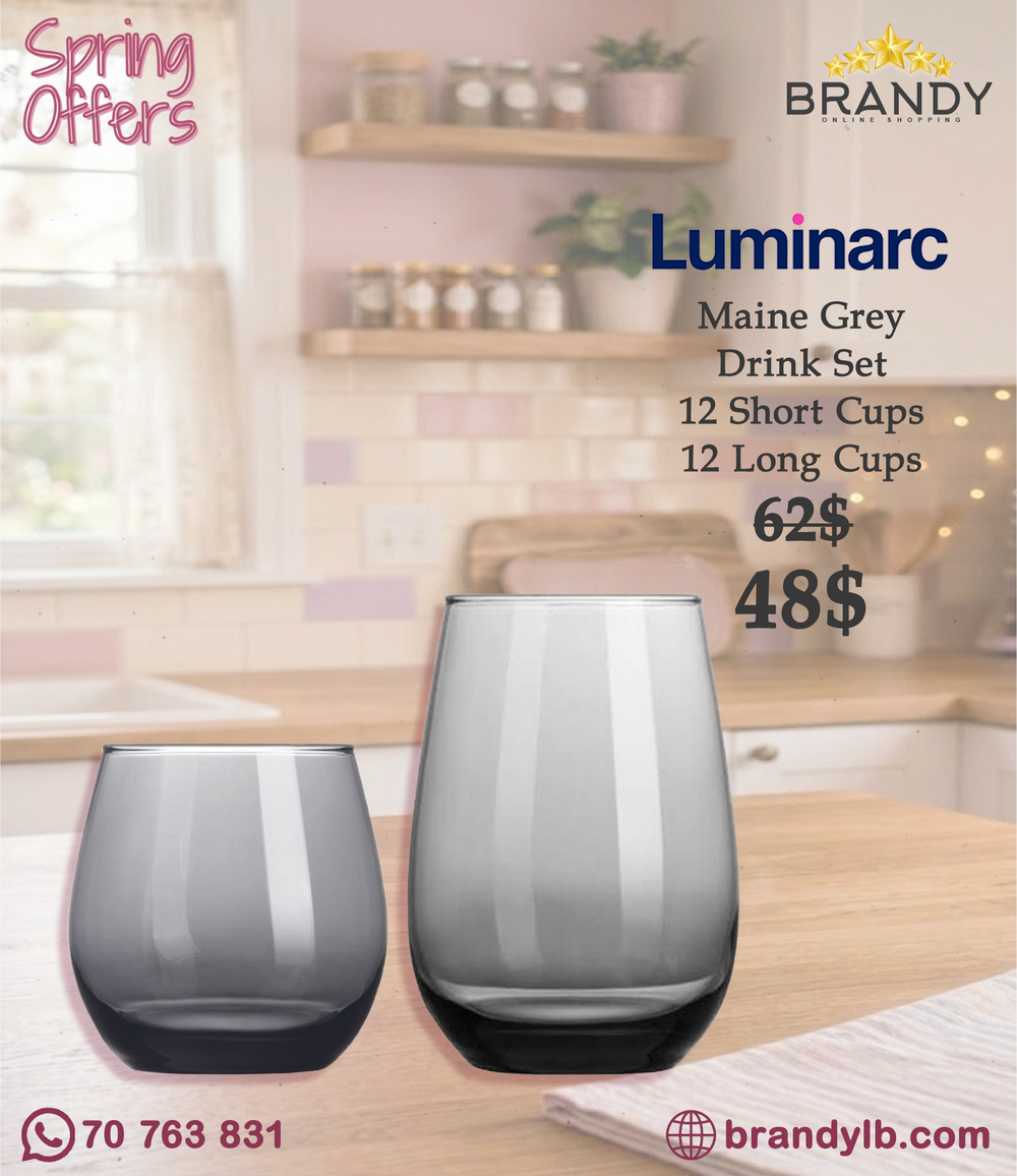 Luminarc Maine Grey 24-Piece Drink Glass Set-1