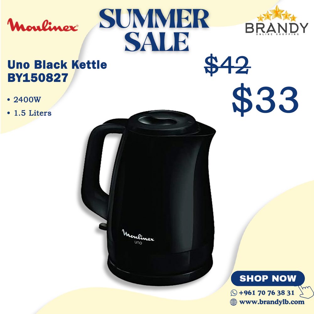 Kettle Uno Black BY150827 - 2400W, 1.7L Capacity