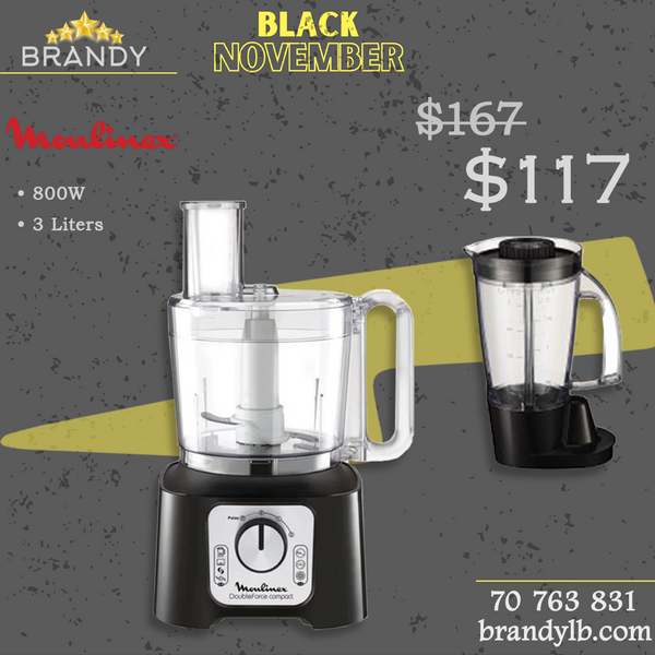 Food Processor Double Force 3L FP546811, 800W, Black