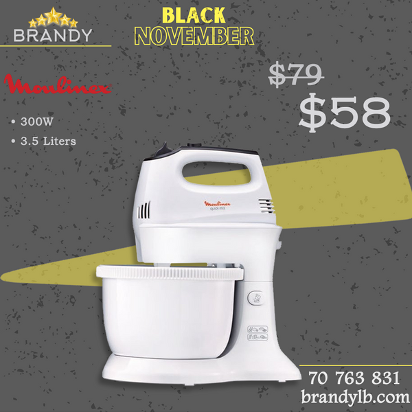 Moulinex Cake Mixer HM311127 with 5 Speeds and 3.5L Capacity