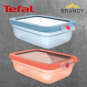 Tefal ONECLICK Food Container Rectangular 1.2 L Leakproof Blue/Coral