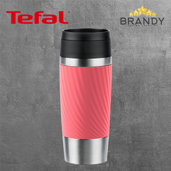 Tefal Twist Travel Mug 360 ml Insulated Stainless Steel Corail