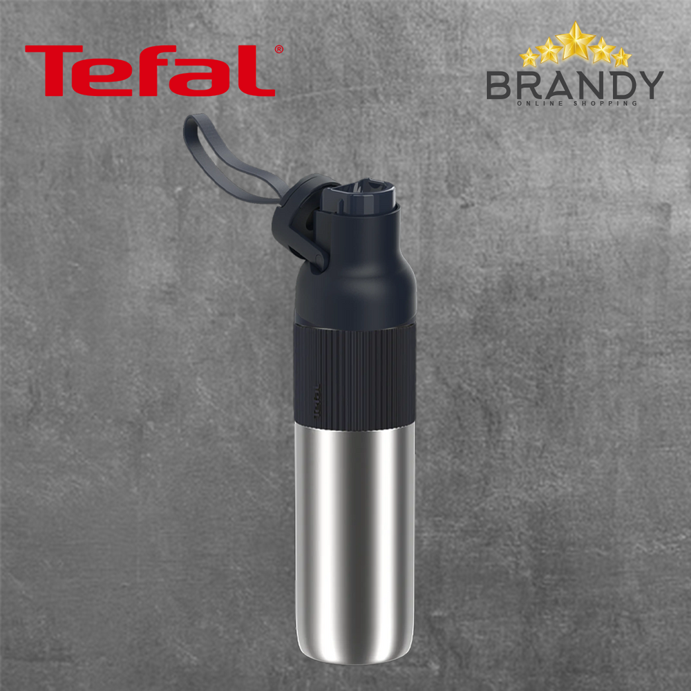 Tefal BeYou Flip Stainless Steel Insulated Bottles 0.5L & 0.7L Silver & Black