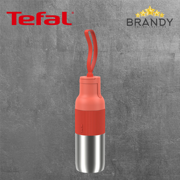 Tefal BeYou Flip Stainless Steel Insulated Bottles 0.5L & 0.7L Silver & Orange