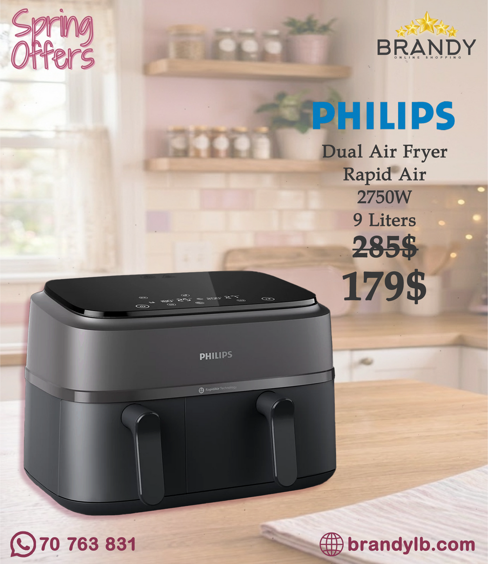 Philips 3000 Series NA350 Dual-Basket Airfryer 9L Digital Touchscreen