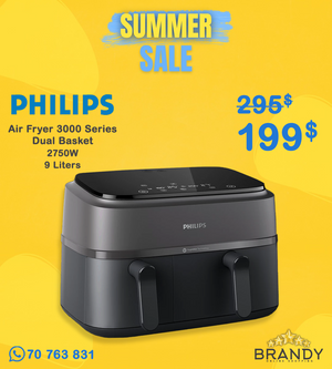 Philips 3000 Series NA350 Dual-Basket Airfryer 9L Digital Touchscreen