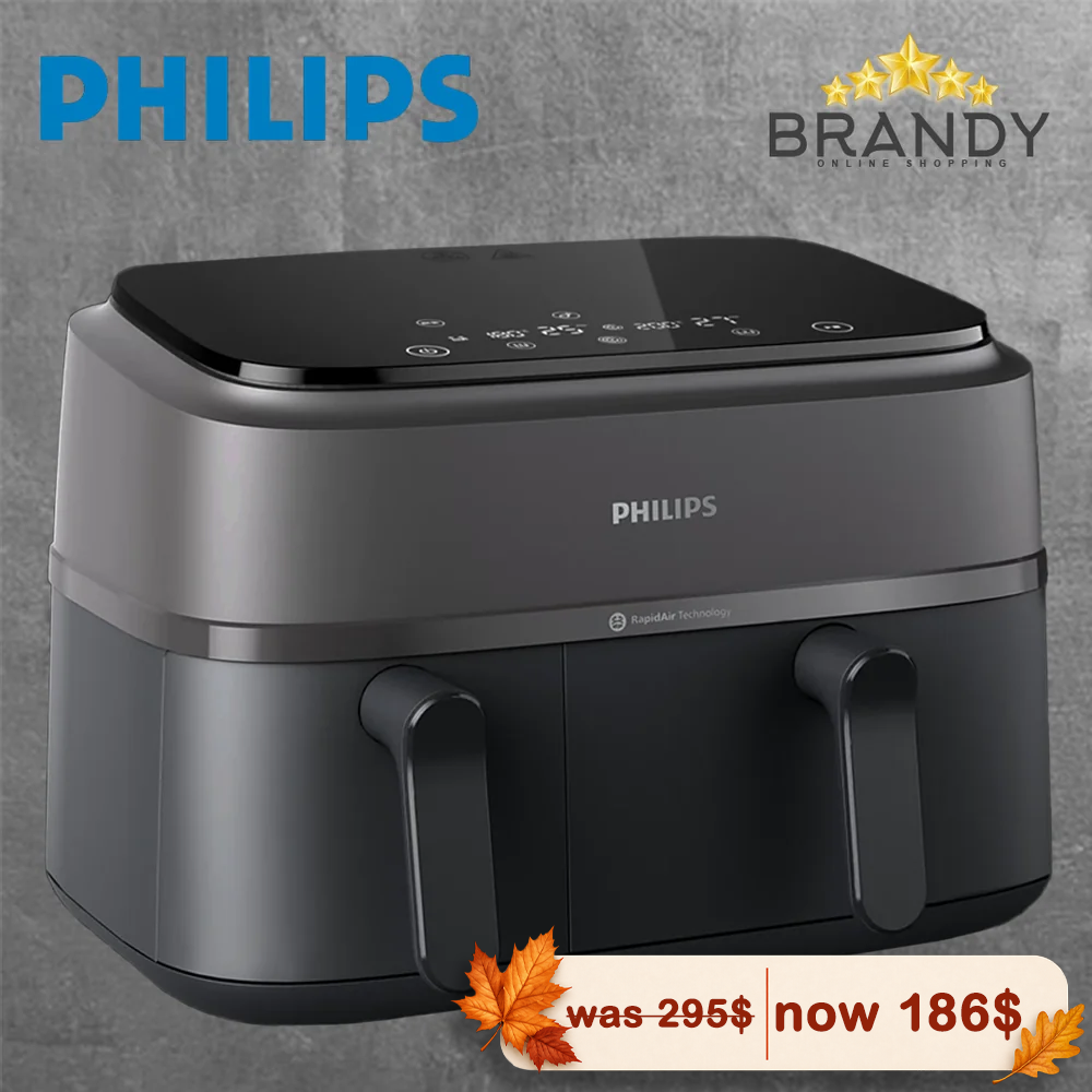 Philips 3000 Series NA350 Dual-Basket Airfryer 9L Digital Touchscreen