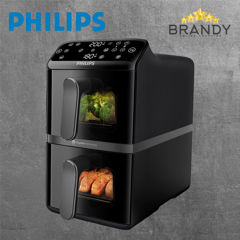 Philips 4000 Series Stacked Dual Basket Airfryer 10 Liters (5+5) NA460-1