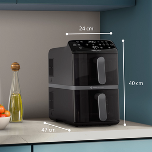 Philips 4000 Series Stacked Dual Basket Airfryer 10 Liters (5+5) NA460-3