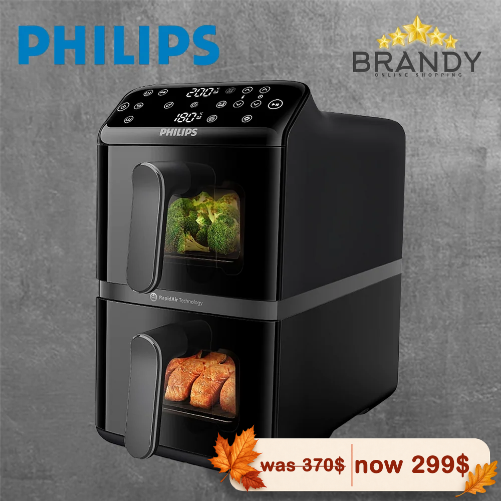 Philips 4000 Series Stacked Dual Basket Airfryer 10 Liters (5+5) NA460