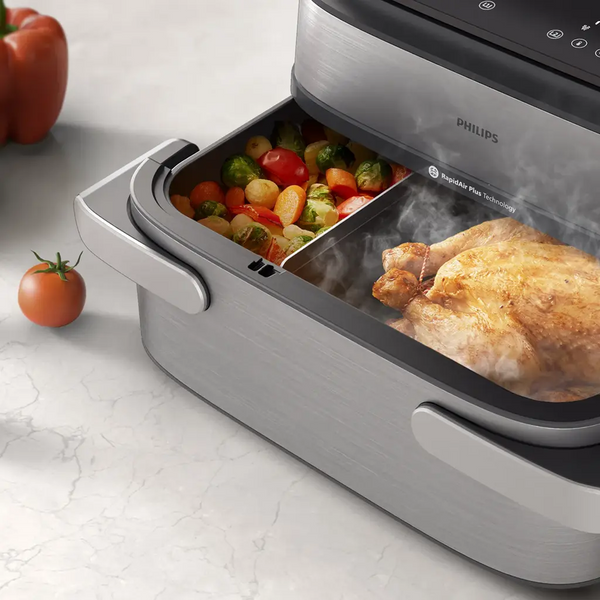 Philips 5000 Series Megabasket Airfryer with Steam NA565 9.5 Liters Silver