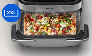 Philips 5000 Series Megabasket Airfryer with Steam NA565 9.5 Liters Silver