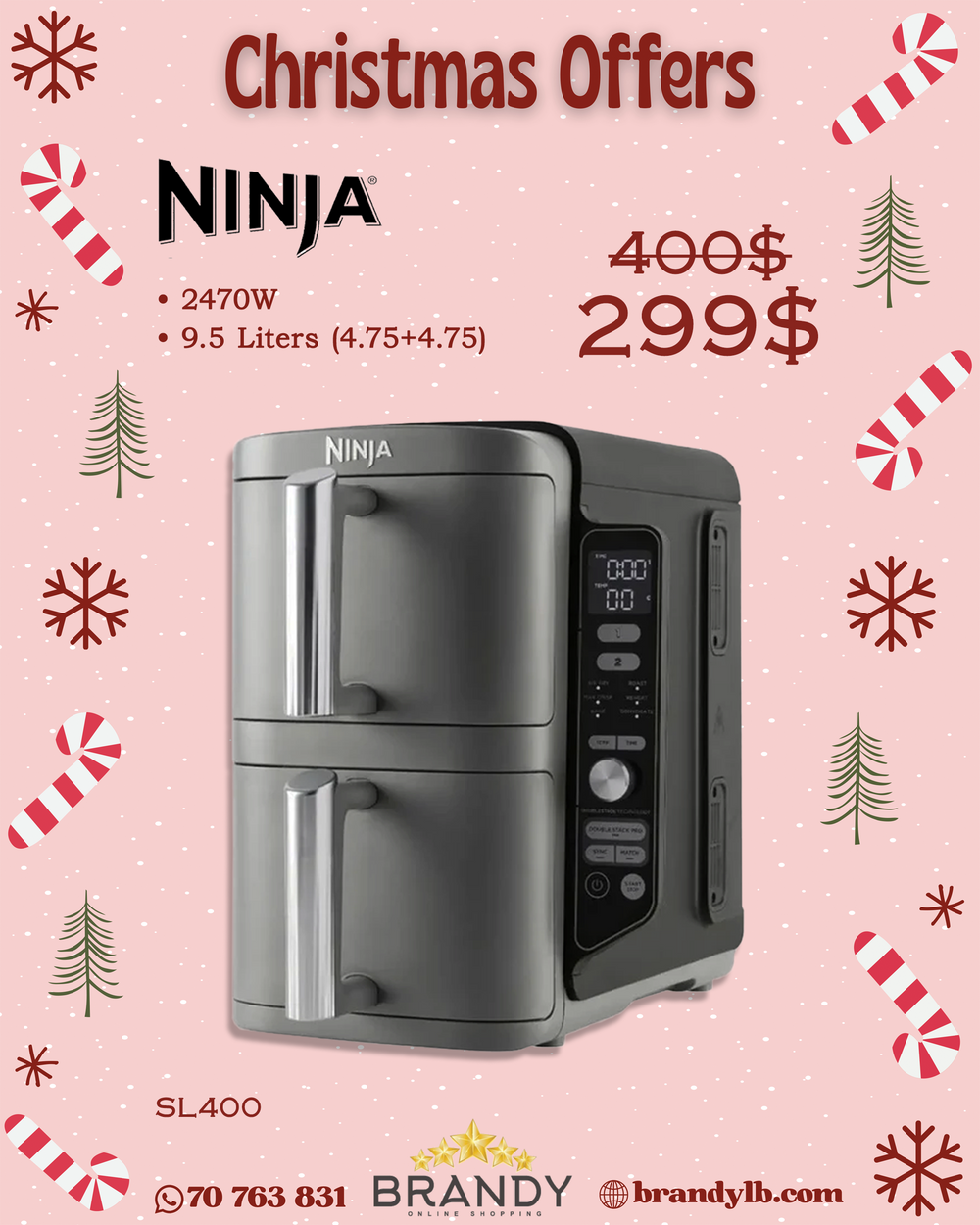 Double Stack XL 9.5L Air Fryer SL400