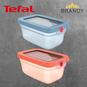 Tefal OneClick Food Container 0.75 L Rectangular Leak-Proof Blue/Coral